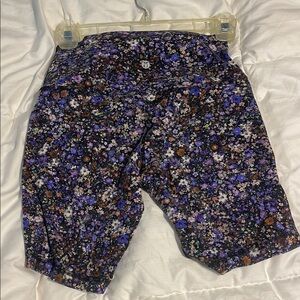 lululemon athletica Purple Floral Bike Shorts